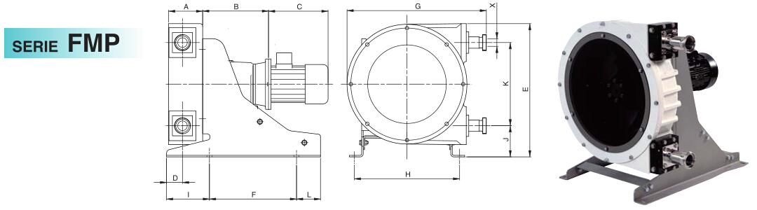 意大利OMAC蠕动泵FMP系列尺寸图